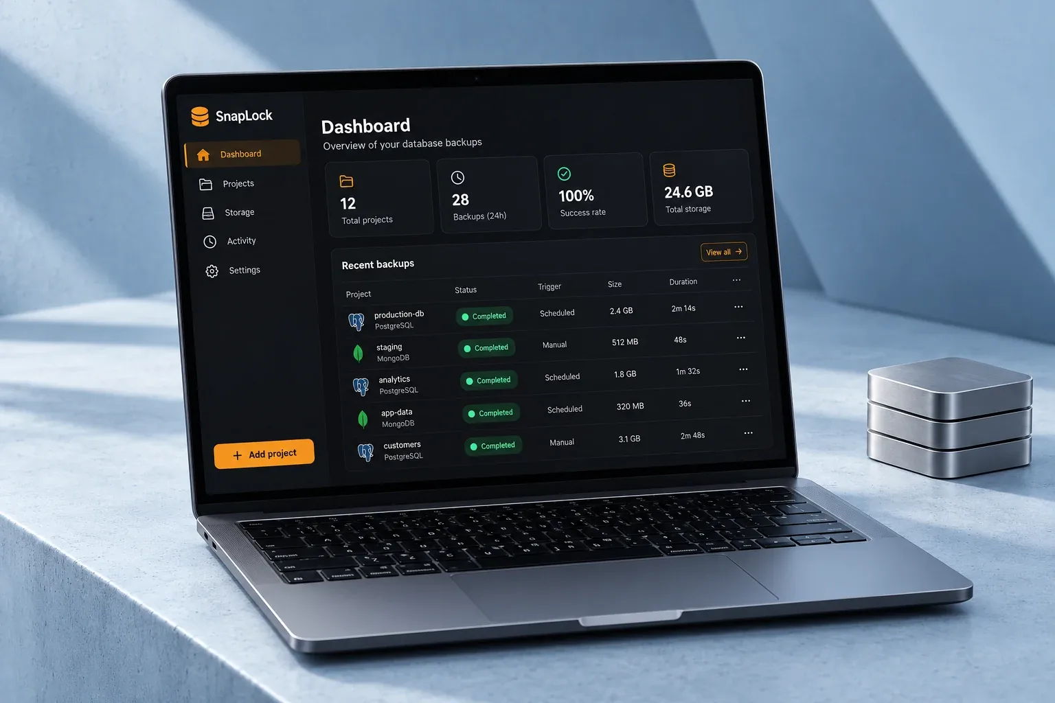 Snaplock — End-to-End Database Backup & Migration for Startups and Indie Devs